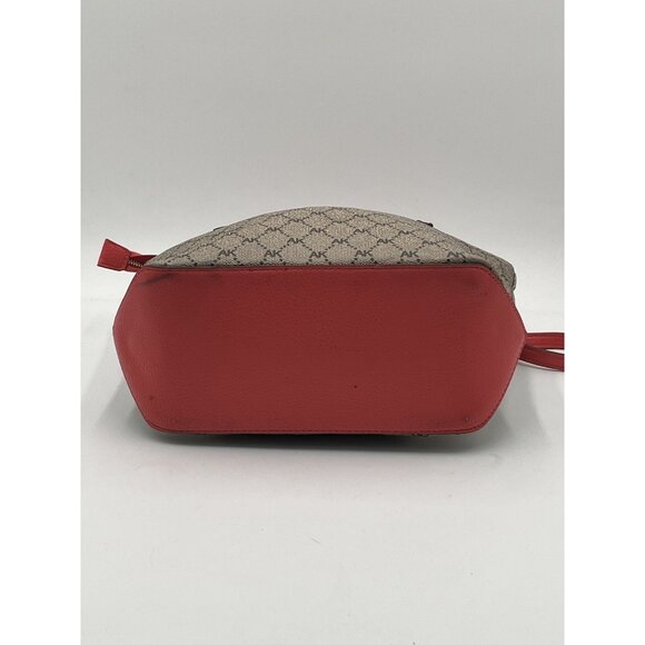 Anne Klein Pre- Owned Shoulder Bag Tan Trim - Pink Strap Gold AK Logo - Picture 5 of 13